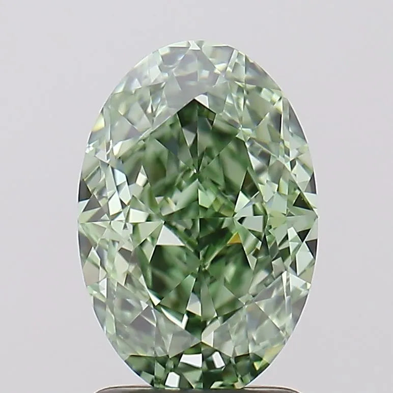 2.28ct Oval Lab Grown Diamond (Colour Fancy Vivid Green, Clarity FL, IGI Certified)