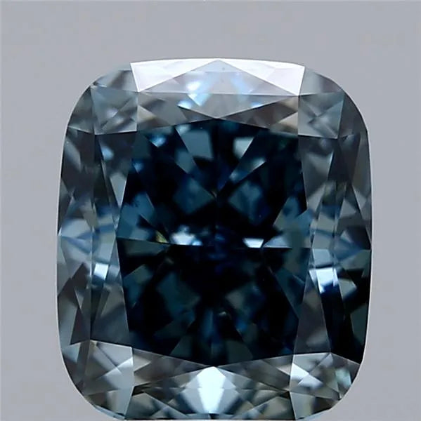 2.30ct Cushion modified Lab Grown Diamond (Colour Fancy Deep Greenish Blue, Clarity VS1, IGI Certified)