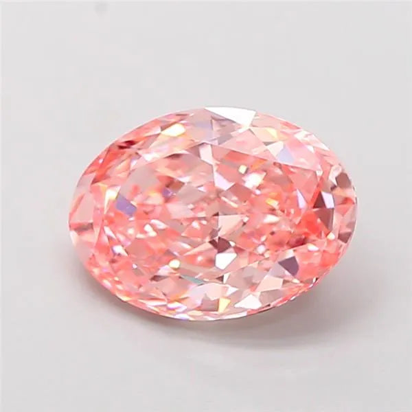 2.30ct Oval Lab Grown Diamond (Colour Fancy Vivid Pink, Clarity VVS1, IGI Certified)