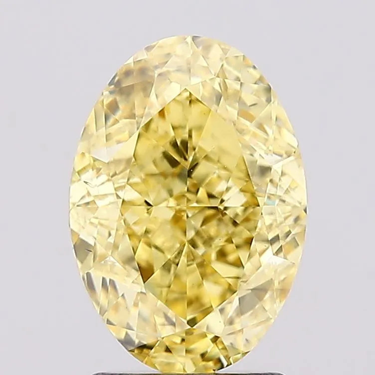 2.32ct Oval Lab Grown Diamond (Colour Fancy Vivid Yellow, Clarity VS2, IGI Certified)