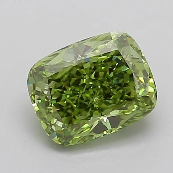 2.35ct Cushion modified Lab Grown Diamond (Colour Fancy Vivid Green, Clarity VS1, IGI Certified)