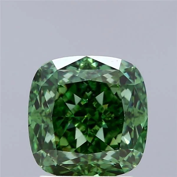 2.37ct Cushion modified Lab Grown Diamond (Colour Fancy Vivid Green, Clarity VS1, IGI Certified)