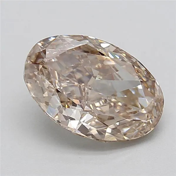 2.37ct Oval Lab Grown Diamond (Colour Fancy Light Brown, Clarity VVS2, IGI Certified)