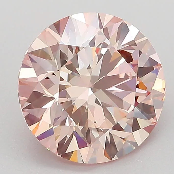 2.37ct Round Lab Grown Diamond (Colour Light Pink, Clarity VVS1, Cut GD, IGI Certified)