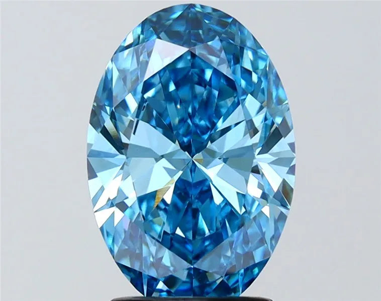 2.38ct Oval Lab Grown Diamond (Colour Fancy Vivid Blue, Clarity VVS2, IGI Certified)