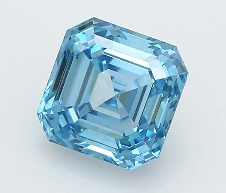 2.43ct Asscher Lab Grown Diamond (Colour Fancy Vivid Blue, Clarity VVS1, IGI Certified)