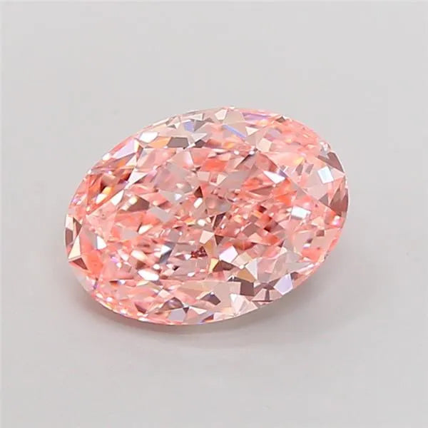 2.43ct Oval Lab Grown Diamond (Colour Fancy Vivid Pink, Clarity VS1, IGI Certified)
