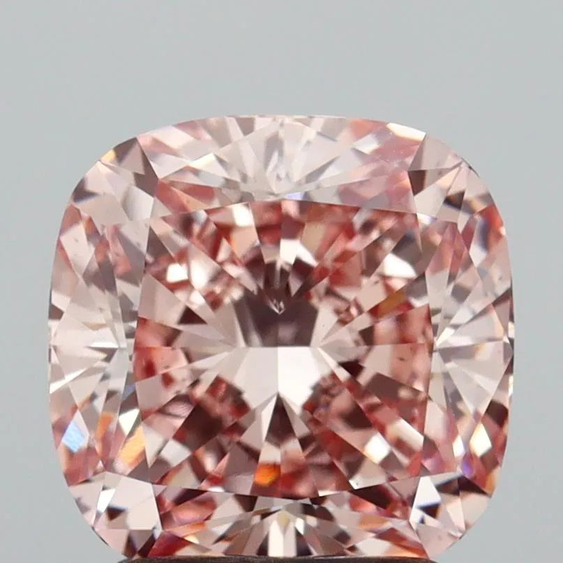 2.44ct Cushion modified Lab Grown Diamond (Colour Fancy Intense Brownish Pink, Clarity VS2, IGI Certified)