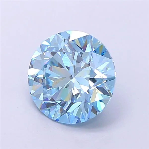2.44ct Round Lab Grown Diamond (Colour Fancy Vivid Blue, Clarity VS1, Cut EX, IGI Certified)