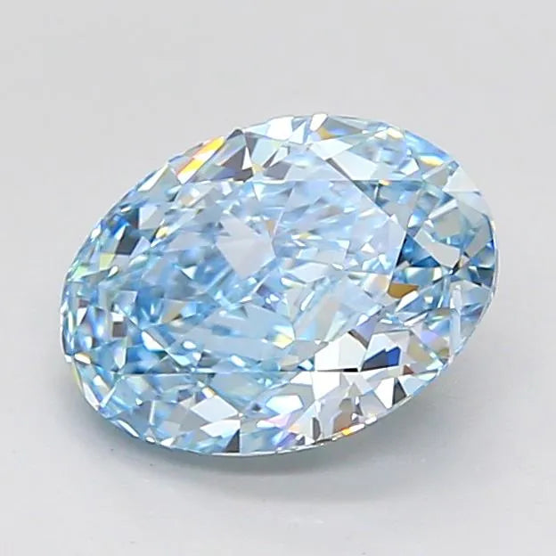 2.48ct Oval Lab Grown Diamond (Colour Fancy Vivid Blue, Clarity VVS1, IGI Certified)