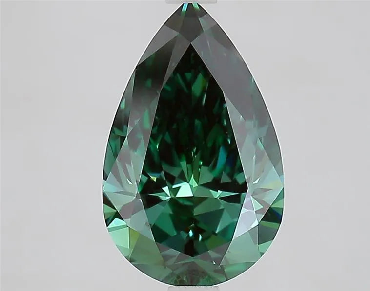 2.48ct Pear Lab Grown Diamond (Colour Fancy Vivid Green, Clarity VVS2, IGI Certified)
