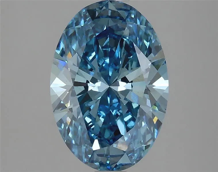 2.49ct Oval Lab Grown Diamond (Colour Fancy Vivid Blue, Clarity VS1, IGI Certified)