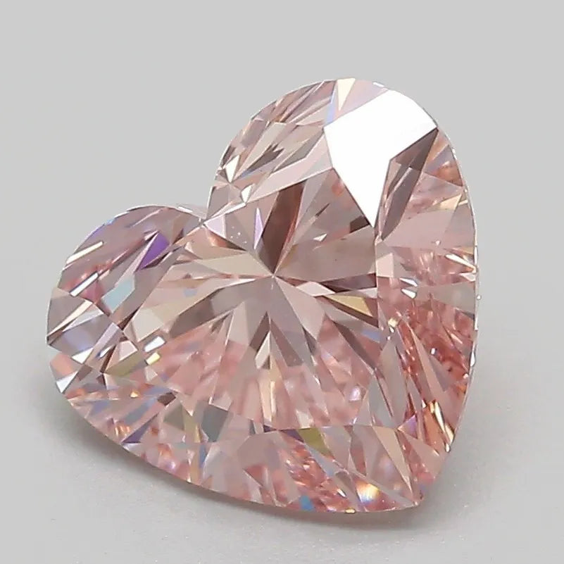 2.50ct Heart Lab Grown Diamond (Colour Fancy Intense Brownish Pink, Clarity VVS2, Cut GD, IGI Certified)
