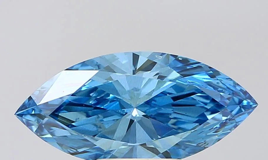 2.50ct Marquise Lab Grown Diamond (Colour Fancy Vivid Blue, Clarity SI1, IGI Certified)