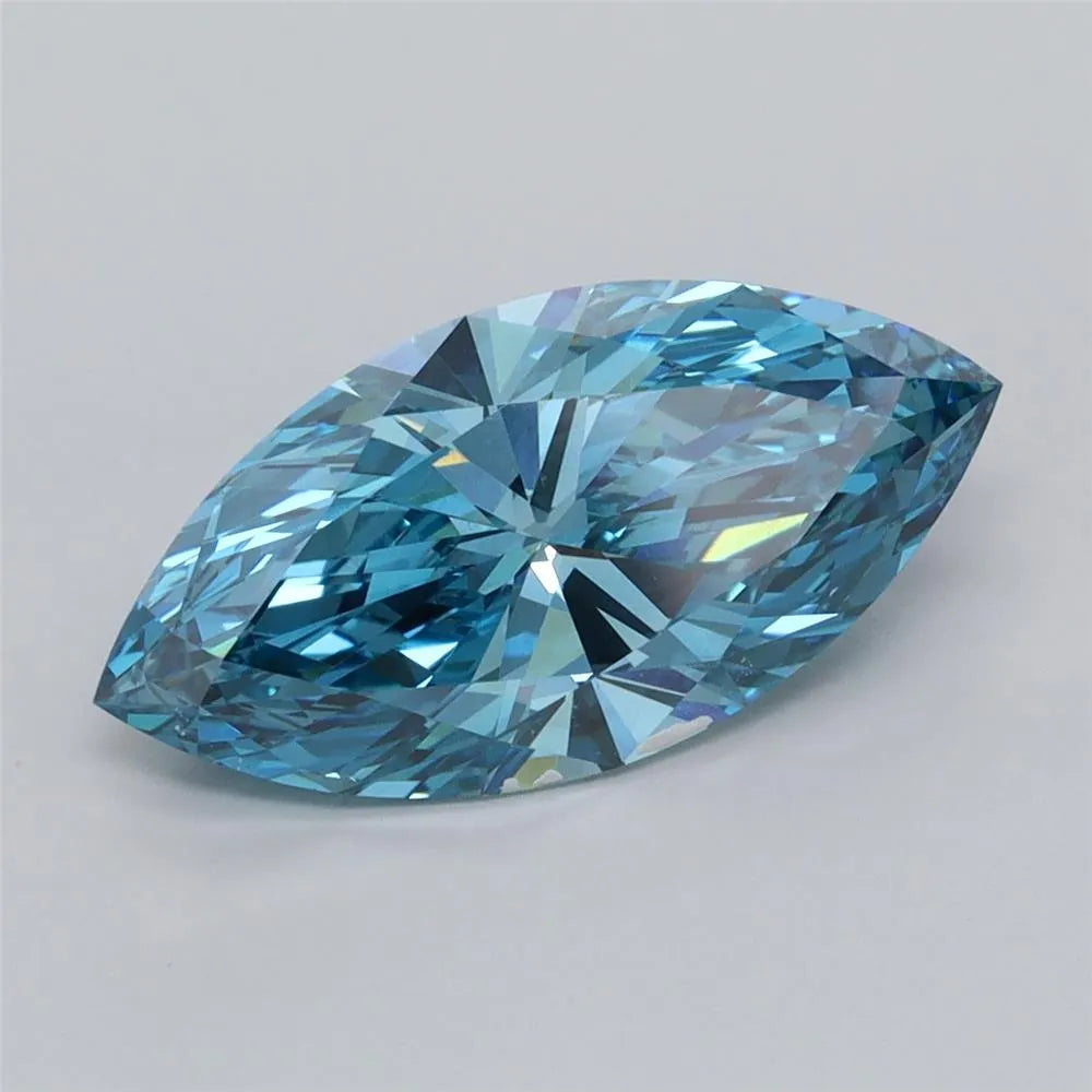 2.50ct Marquise Lab Grown Diamond (Colour Fancy Vivid Blue, Clarity VVS2, IGI Certified)