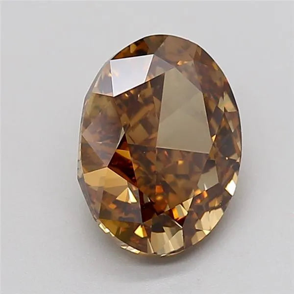 2.50ct Oval Lab Grown Diamond (Colour Fancy Brown, Clarity VS1, IGI Certified)