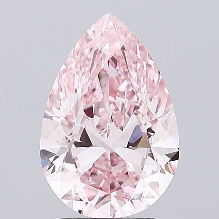 2.50ct Pear Lab Grown Diamond (Colour Fancy Vivid Pink, Clarity VS1, IGI Certified)
