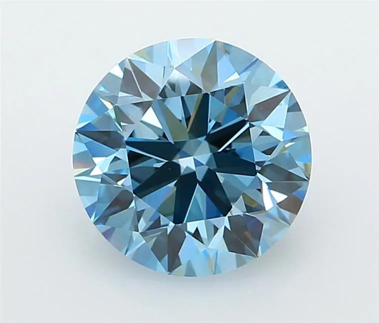 2.50ct Round Lab Grown Diamond (Colour Fancy Vivid Blue, Clarity VVS1, Cut ID, IGI Certified)