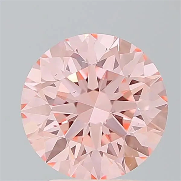 2.50ct Round Lab Grown Diamond (Colour Fancy Vivid Pink, Clarity VS2, Cut ID, IGI Certified)