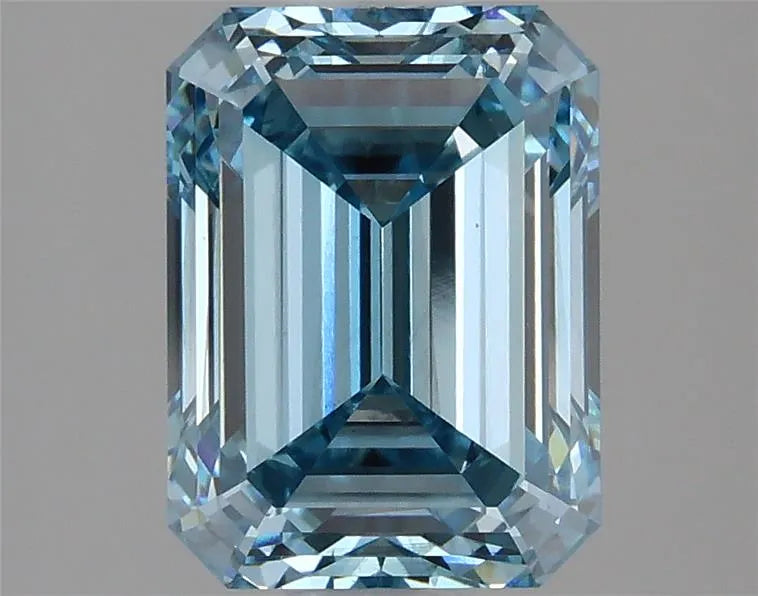 2.51ct Emerald Lab Grown Diamond (Colour Fancy Vivid Blue, Clarity VS1, IGI Certified)