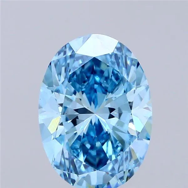 2.51ct Oval Lab Grown Diamond (Colour Fancy Vivid Blue, Clarity VS2, IGI Certified)