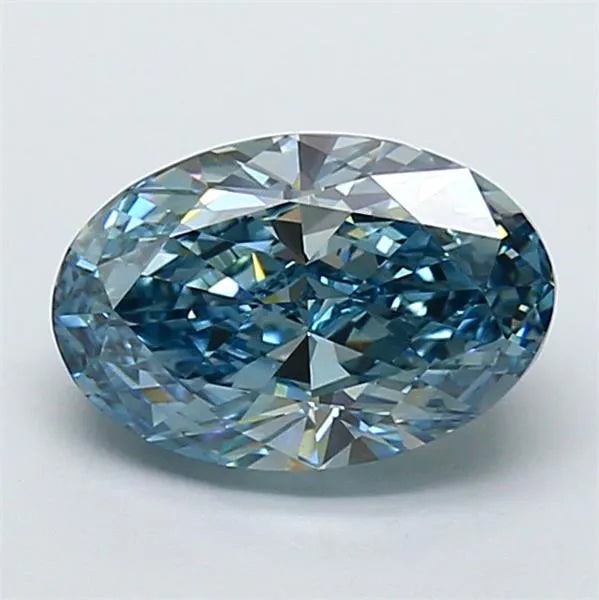 2.51ct Oval Lab Grown Diamond (Colour Fancy Vivid Blue, Clarity VVS2, IGI Certified)