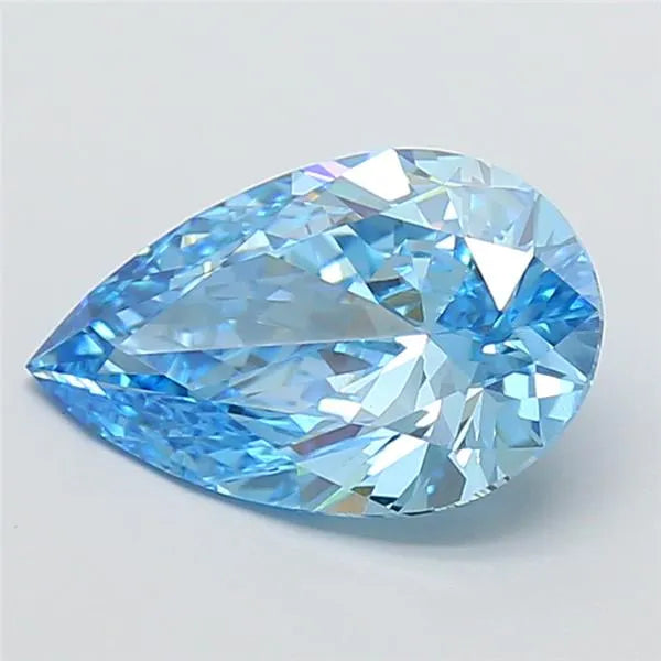 2.51ct Pear Lab Grown Diamond (Colour Fancy Vivid Blue, Clarity VS1, IGI Certified)