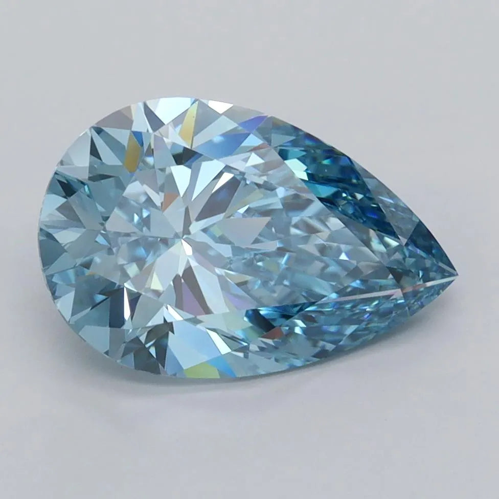 2.51ct Pear Lab Grown Diamond (Colour Fancy Vivid Blue, Clarity VVS2, IGI Certified)
