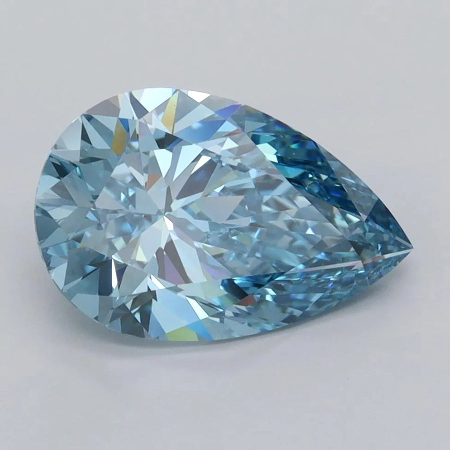 2.51ct Pear Lab Grown Diamond (Colour Fancy Vivid Blue, Clarity VVS2, IGI Certified)