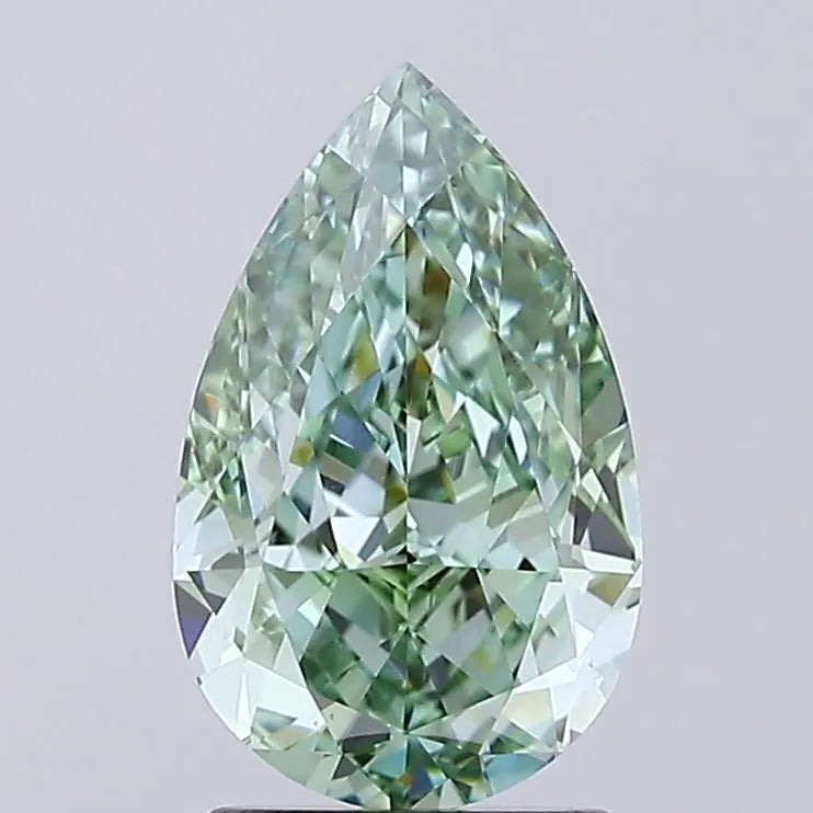 2.51ct Pear Lab Grown Diamond (Colour Fancy Vivid Green, Clarity VS1, IGI Certified)