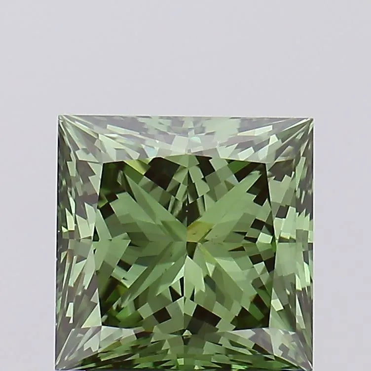 2.51ct Princess Lab Grown Diamond (Colour Fancy Vivid Green, Clarity VS1, IGI Certified)