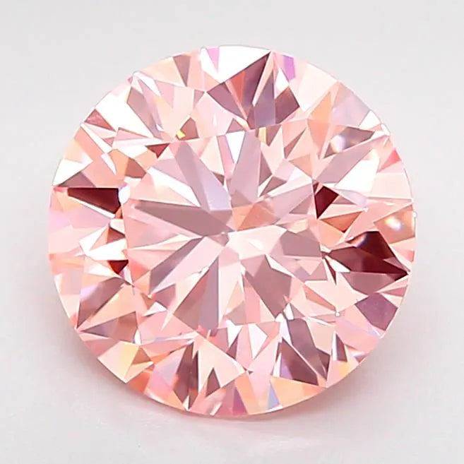 2.51ct Round Lab Grown Diamond (Colour Fancy Intense Pink, Clarity VVS2, Cut ID, IGI Certified)
