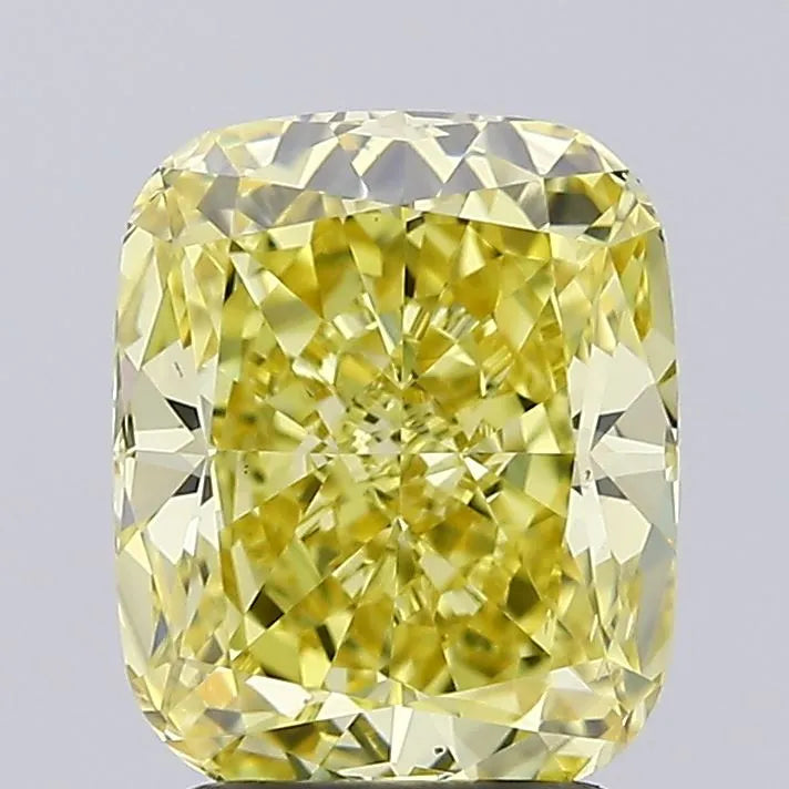 2.52ct Cushion modified Lab Grown Diamond (Colour Fancy Intense Yellow, Clarity VS2, IGI Certified)