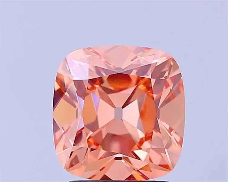 2.52ct Cushion modified Lab Grown Diamond (Colour Fancy Vivid Orangey Pink, Clarity VVS2, IGI Certified)
