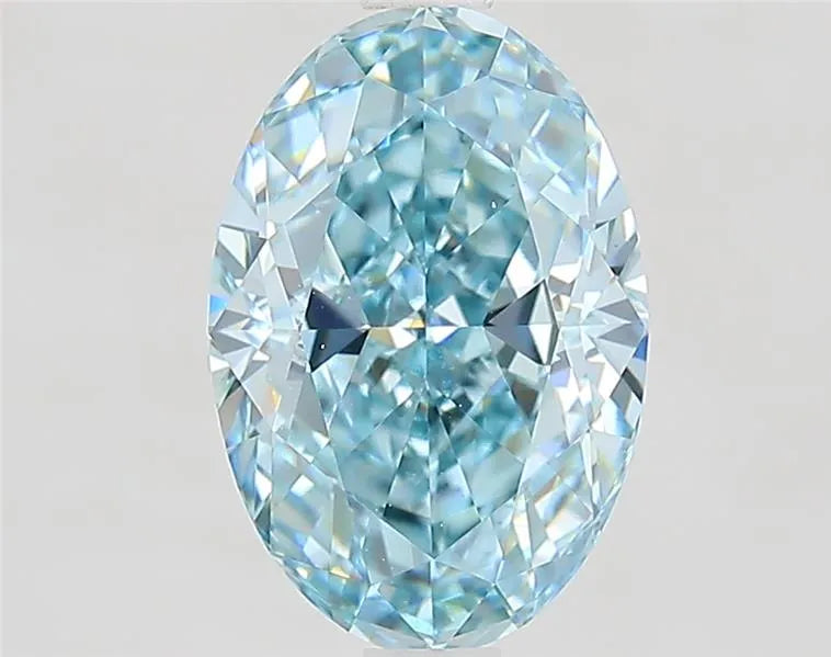 2.52ct Oval Lab Grown Diamond (Colour Fancy Intense Blueish Green, Clarity VS1, IGI Certified)