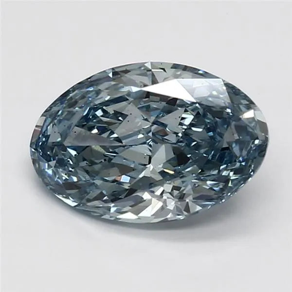 2.52ct Oval Lab Grown Diamond (Colour Fancy Vivid Blue, Clarity VS2, IGI Certified)