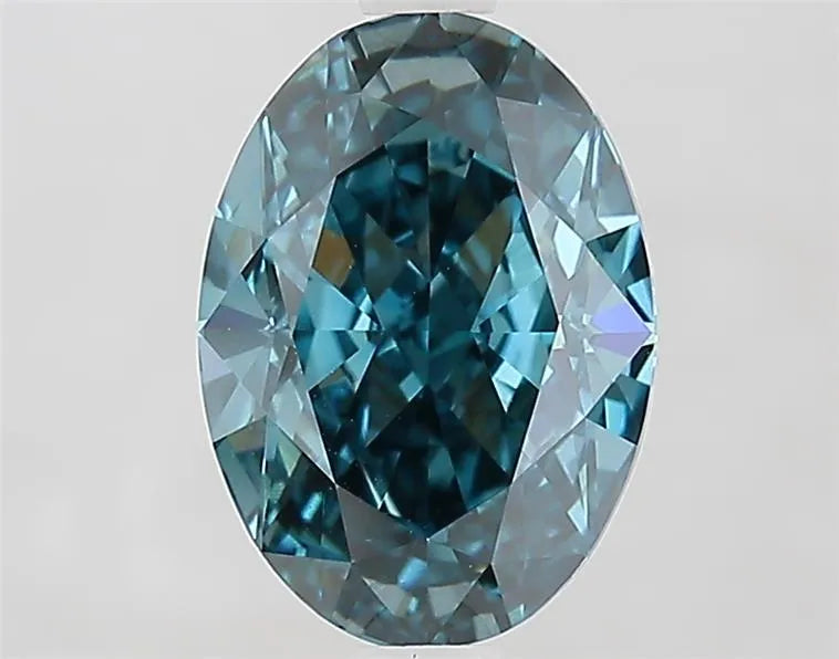 2.52ct Oval Lab Grown Diamond (Colour Fancy Vivid Green Blue, Clarity VVS2, IGI Certified)