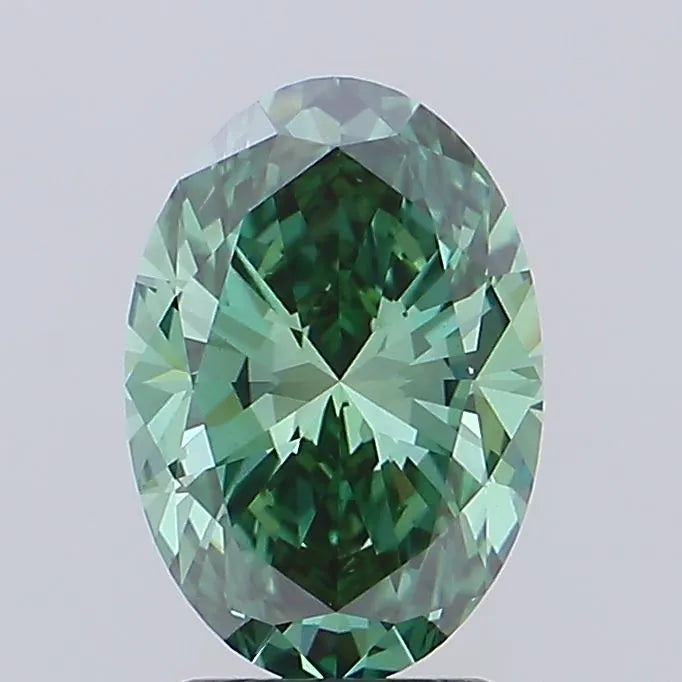 2.52ct Oval Lab Grown Diamond (Colour Fancy Vivid Green, Clarity VS1, IGI Certified)