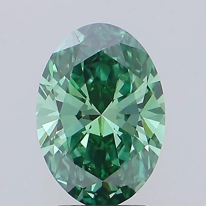 2.52ct Oval Lab Grown Diamond (Colour Fancy Vivid Green, Clarity VVS2, IGI Certified)