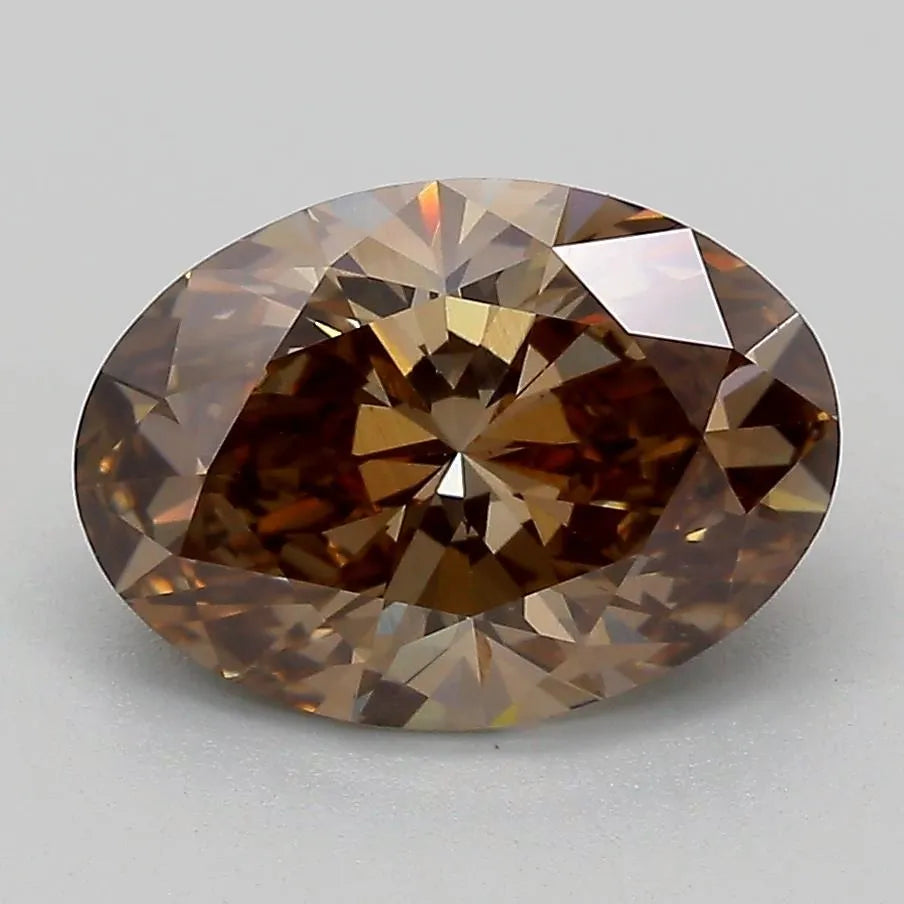 2.53ct Oval Lab Grown Diamond (Colour Fancy Deep Brown, Clarity VS2, Cut VG, IGI Certified)