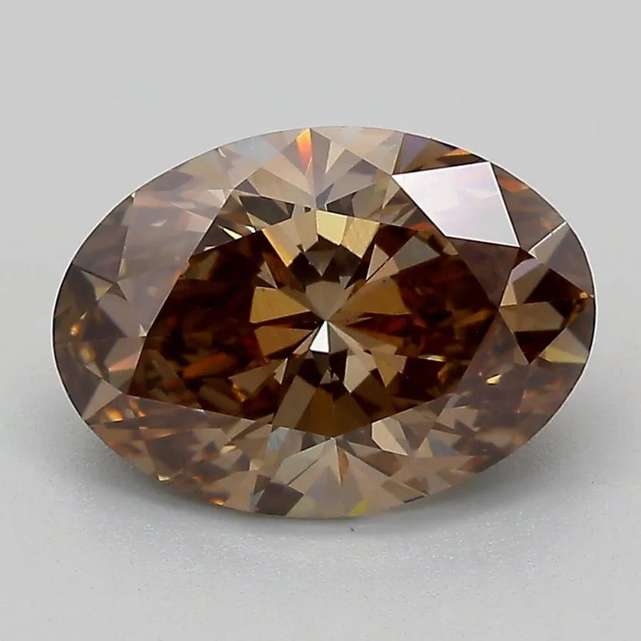 2.53ct Oval Lab Grown Diamond (Colour Fancy Deep Brown, Clarity VS2, Cut VG, IGI Certified)