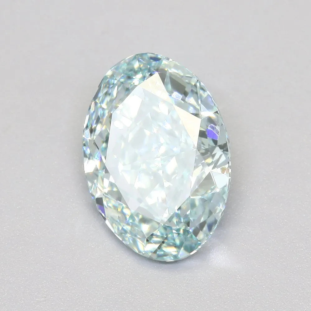 2.53ct Oval Lab Grown Diamond (Colour Fancy Intense Blueish Green, Clarity VS1, IGI Certified)
