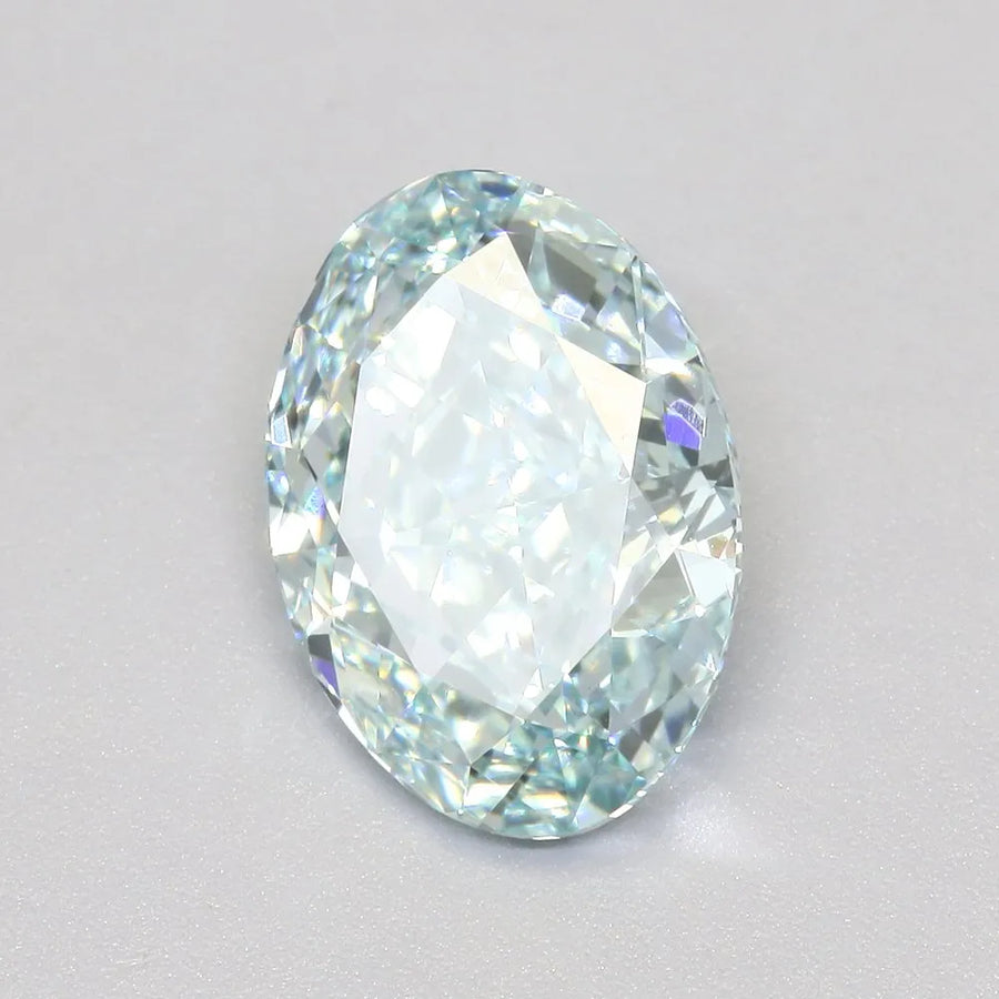 2.53ct Oval Lab Grown Diamond (Colour Fancy Intense Blueish Green, Clarity VS1, IGI Certified)