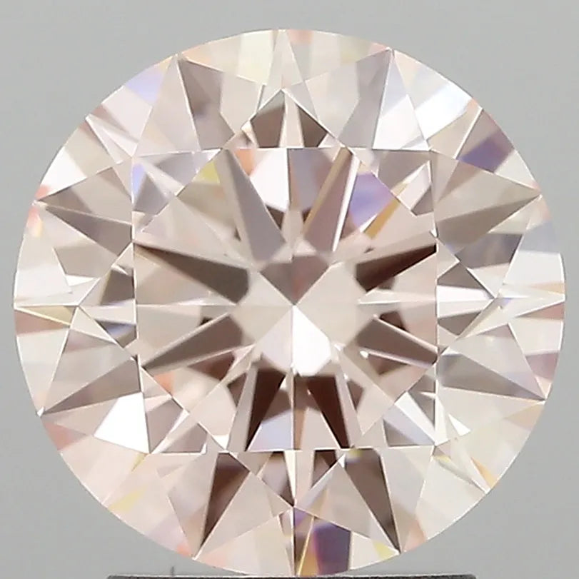 2.53ct Round Lab Grown Diamond (Colour Fancy Pink, Clarity VVS2, Cut ID, IGI Certified)