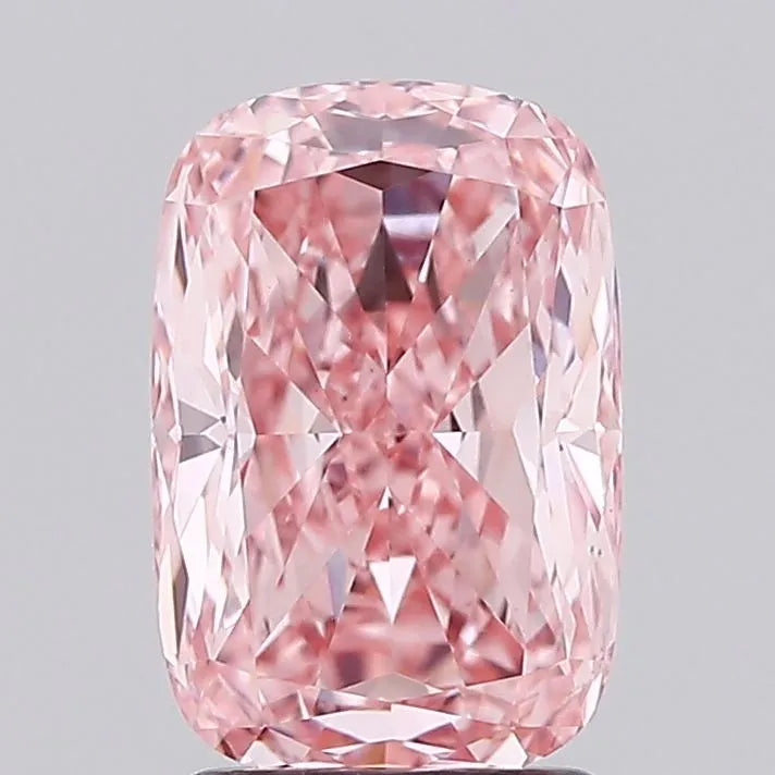 2.54ct Cushion modified Lab Grown Diamond (Colour Fancy Vivid Pink, Clarity VS1, IGI Certified)