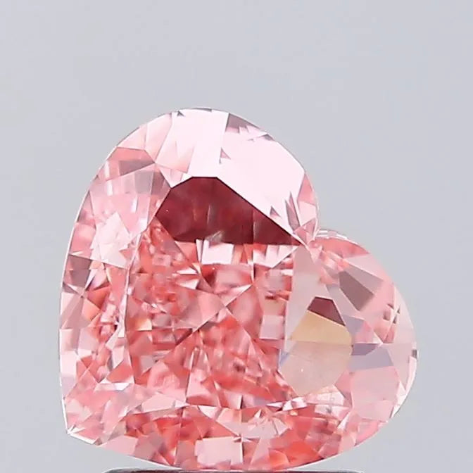 2.54ct Heart Lab Grown Diamond (Colour Fancy Vivid Pink, Clarity VVS2, IGI Certified)