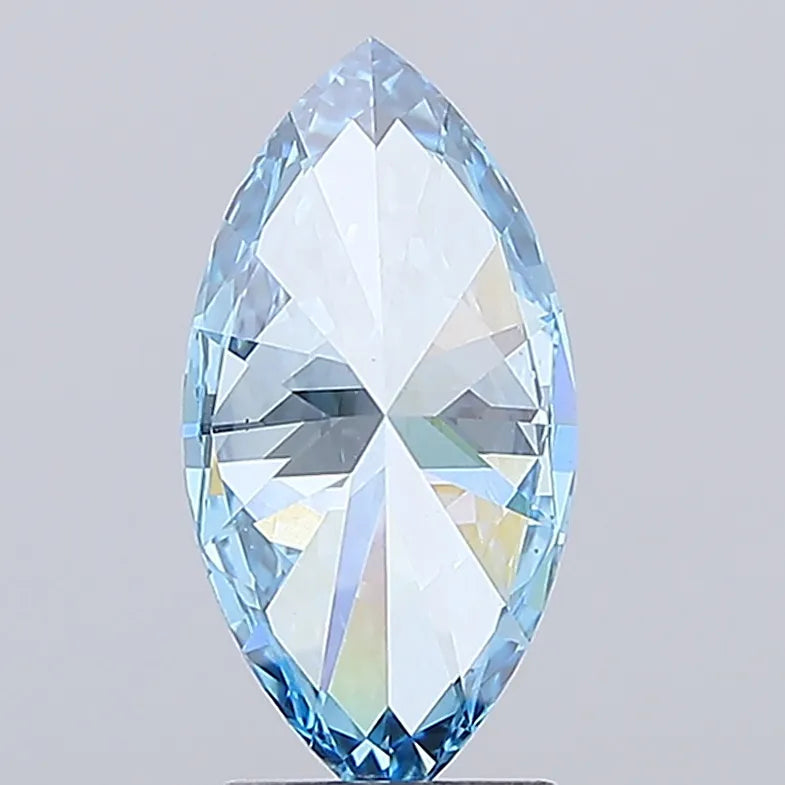 2.54ct Marquise Lab Grown Diamond (Colour Fancy Vivid Blue, Clarity VS2, IGI Certified)