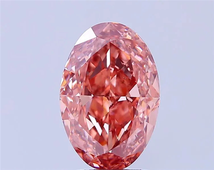 2.54ct Oval Lab Grown Diamond (Colour Fancy Vivid Brownish Pink, Clarity VS1, IGI Certified)