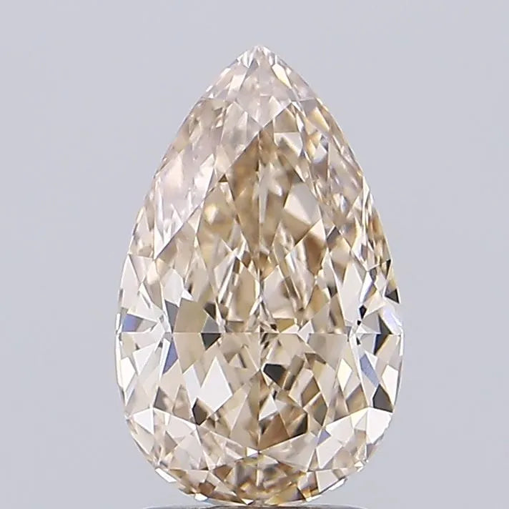2.54ct Pear Lab Grown Diamond (Colour Fancy Light Brown, Clarity VVS2, IGI Certified)