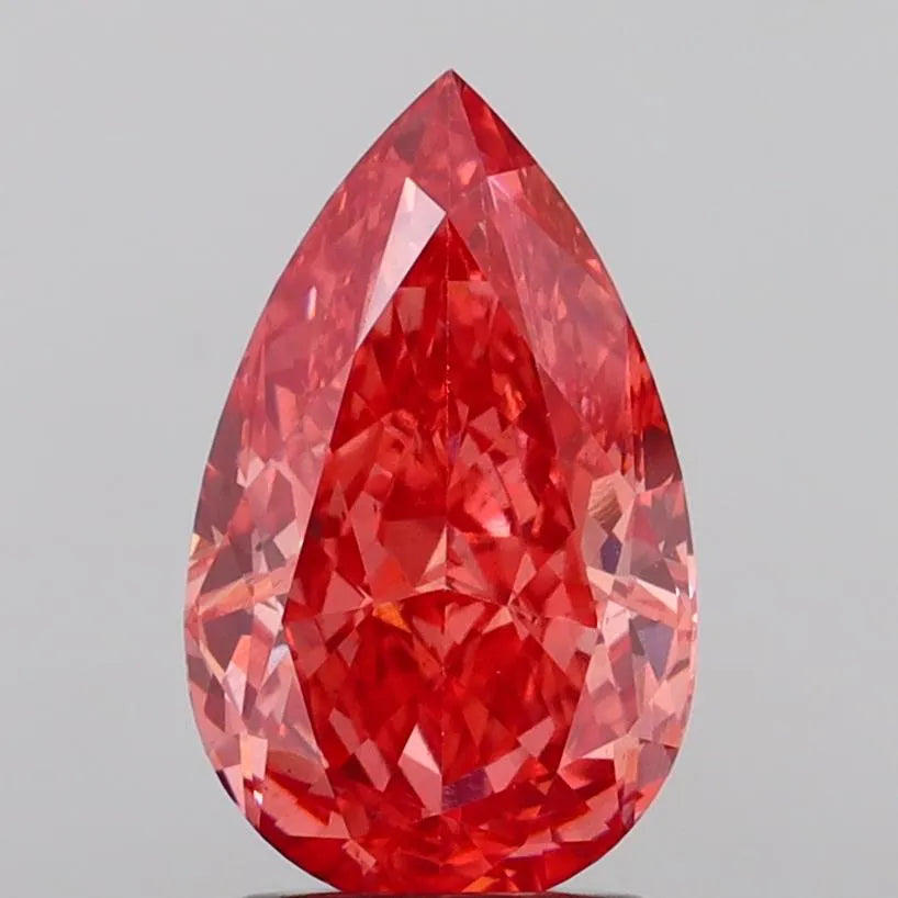 2.54ct Pear Lab Grown Diamond (Colour Fancy Vivid Orangey Pink, Clarity VS1, IGI Certified)
